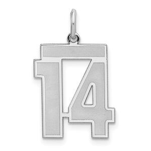 Sterling Silver, Jersey Collection, Medium Number 14 Pendant
